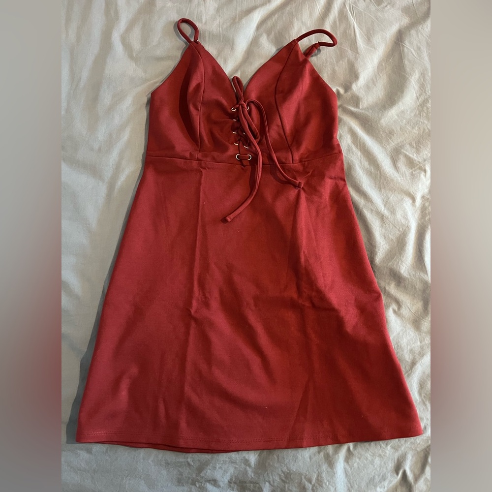 Urban Outfitters Red Lace-Up Dress NWOT